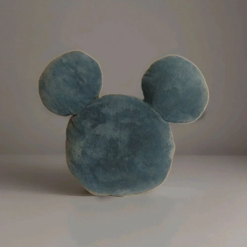 Disney Mickey Mouse Head Plush Throw Pillow Blue Accent Decor